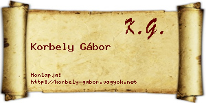 Korbely Gábor névjegykártya