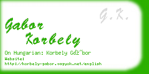 gabor korbely business card